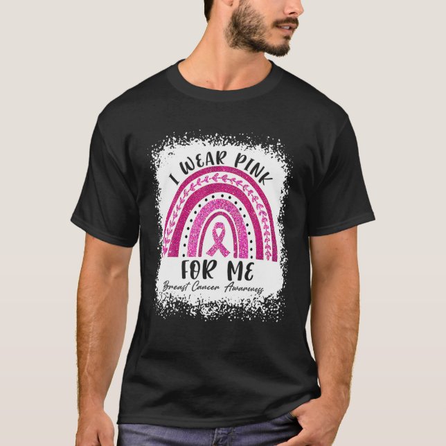 Camiseta Arco-Íris Eu Visto Rosa Para Mim Sensibilização Do (Frente)