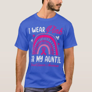 Camiseta Arco-Íris Eu Visto Rosa Para Minha Tia Cancer De M