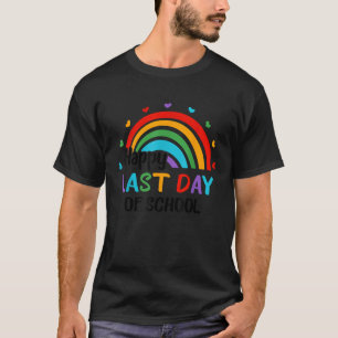 Camiseta Arco-Íris Feliz Dia Passado do Ensino Final do Ano