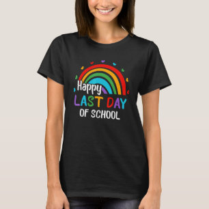 Camiseta Arco-Íris Feliz No Último Dia Do Ensino No Fim Do 
