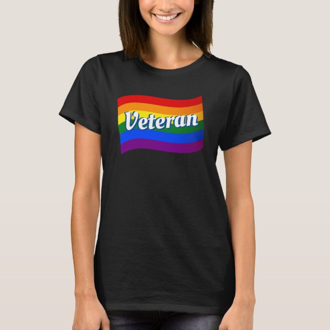 Camiseta Arco-íris gay veterano gay militar LGBT LGBT (Frente)