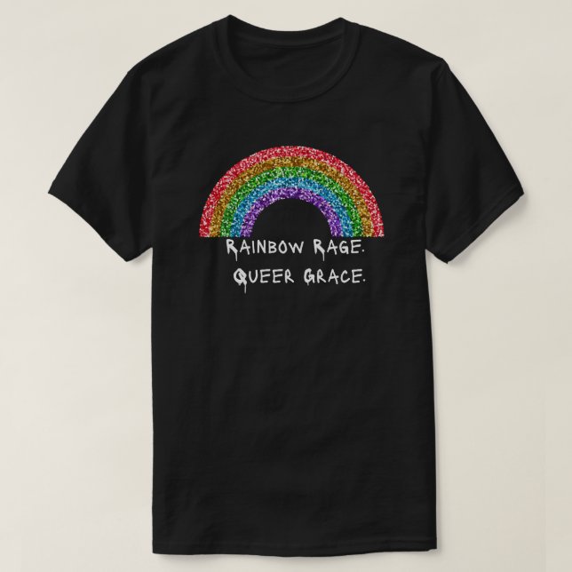 Camiseta Arco-Íris. "Graça Queer". Tee | CTFOD (Frente do Design)