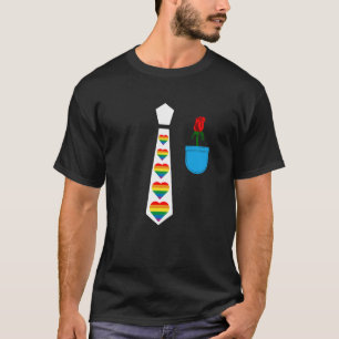 Camiseta Arco-íris, gravata, roupa de terno, bolso falso co