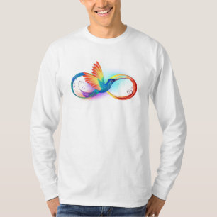 Camiseta Arco-íris Hummingbird com símbolo Infinito