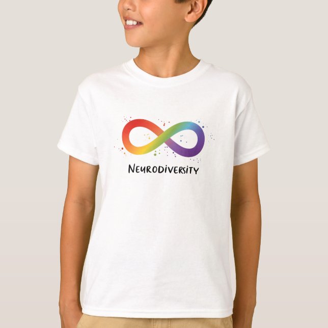 Camiseta Arco-Íris Infinito Símbolo Neurodiversidade Sensib (Frente)
