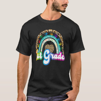 Camiseta Arco-íris Leopardo 1ª Série Volta às Aulas Primeir