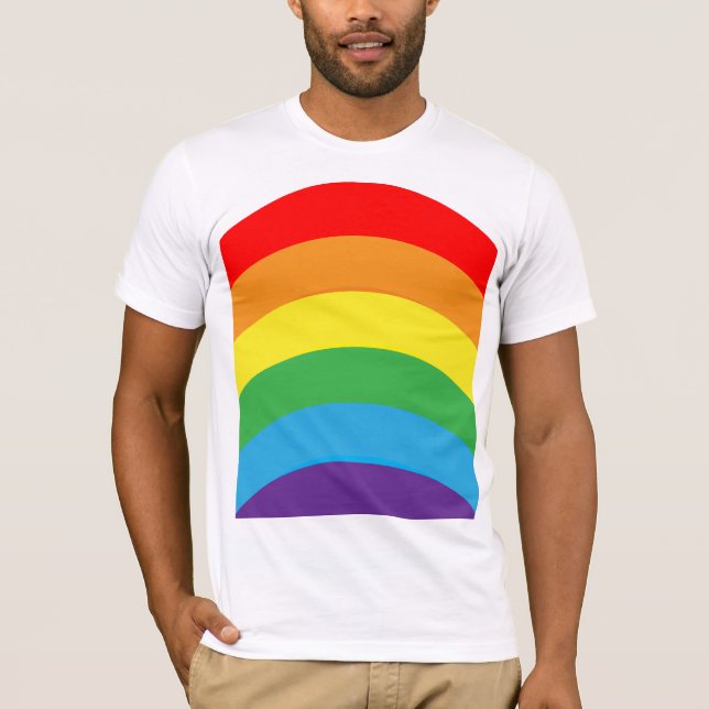 Camiseta Arco-Íris LGBT Homens (Frente)
