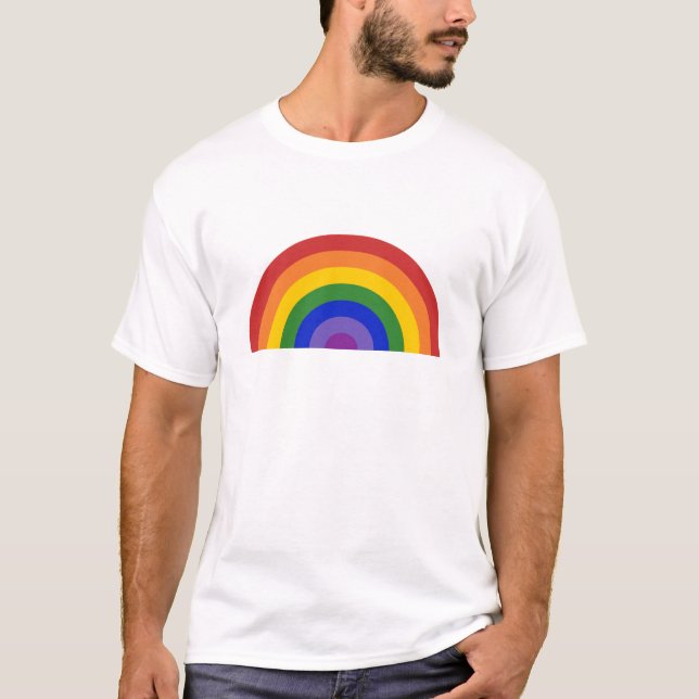 Camiseta Arco-íris LGBT Orgulho Brilhante (Frente)