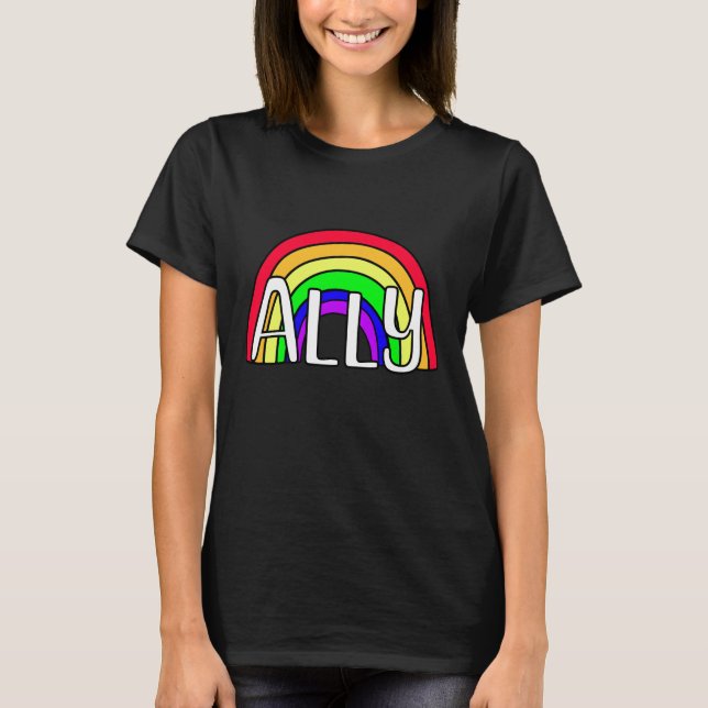 Camiseta Arco-íris LGBTQIA+ Ally | Bandeira do Orgulho (Frente)