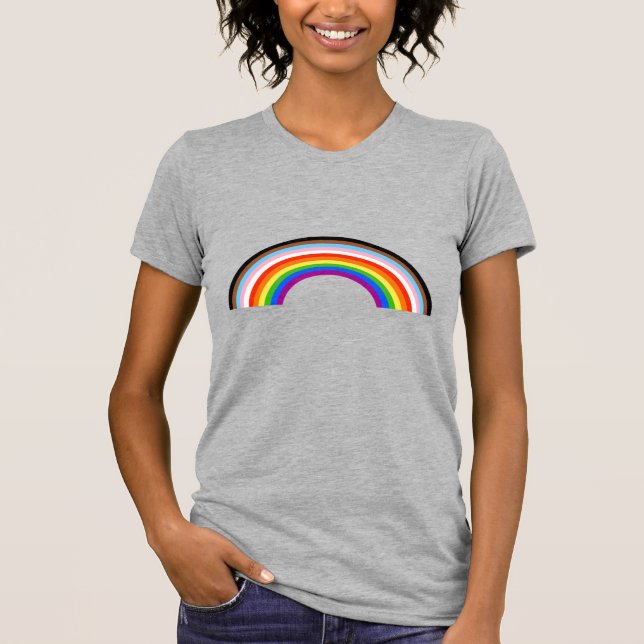 Camiseta Arco-íris Listrado Orgulho Progresso (Frente)