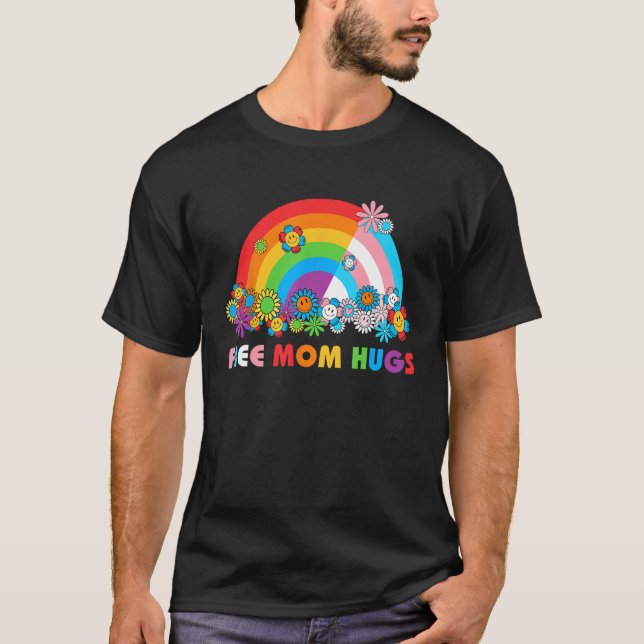 Camiseta Arco-Íris Livre Mãe Abraça Orgulhosa Mãe Orgulho g (Frente)
