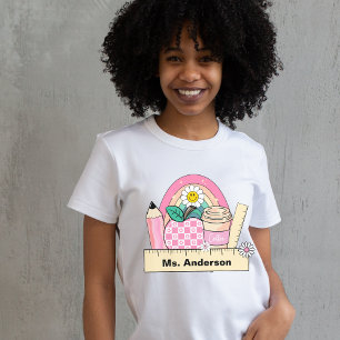 Camiseta Arco-íris Maçã com Nome de Professor Pers