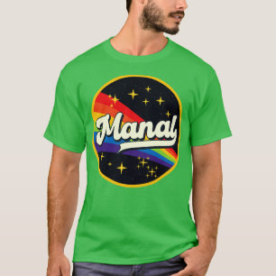 Camiseta Arco-Íris Manal No Estilo De Vintagem Espacial
