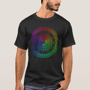Camiseta Arco-Íris Mandala Lotus Flor Sagrado Geometria Yog