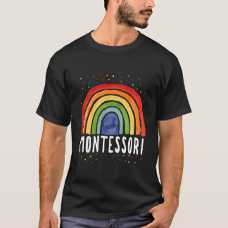 Camiseta Arco-íris Montessori para Professores Montessori