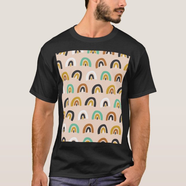 Camiseta Arco-Íris Orgânico Stripe Vintage (Frente)