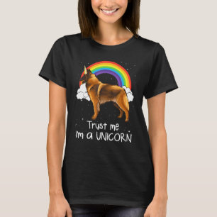 Camiseta Arco-íris Pastor Belga Tervuren Confie Em Mim Sou