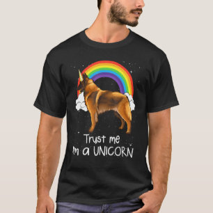 Camiseta Arco-íris Pastor Belga Tervuren Confie Em Mim Sou