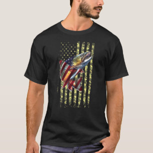 Camiseta Arco-Íris Pescando Bandeira Americana Camo Usa Par