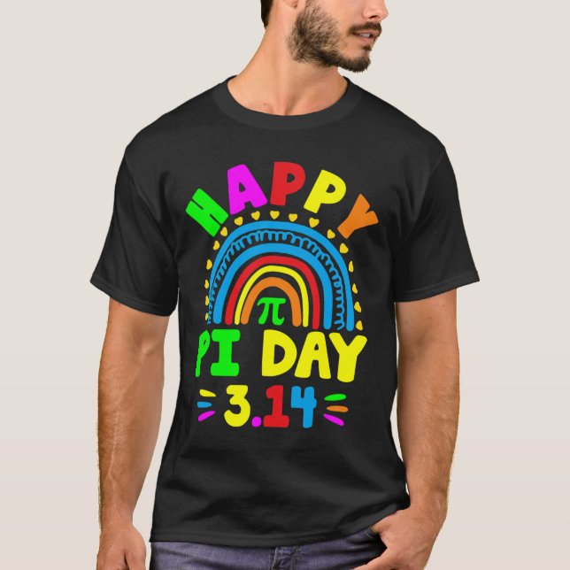 Camiseta Arco-Íris Pi Dia 2025 Pi (Frente)