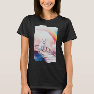 Camiseta Arco-Íris Ponte Branca Água Gata Pastel Magnético