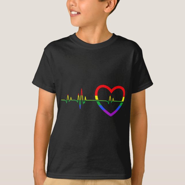 Camiseta Arco-íris Pulsação LGBTQ (Frente)