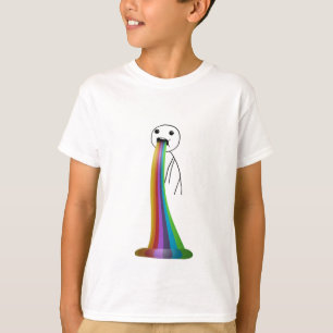 Camiseta Arco-íris que joga acima o meme