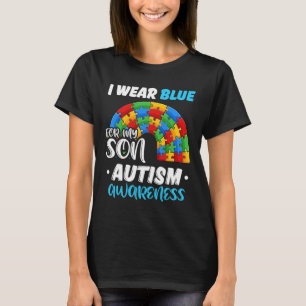 Camiseta Arco-Íris Quebra-cabeça Autismo Eu Visto Azul Para