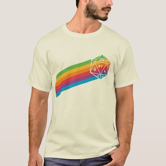 Camiseta Arco-íris retro d20 (Frente)