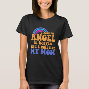 Camiseta Arco-íris Retro Groovy Tenho um Anjo no Céu Cal