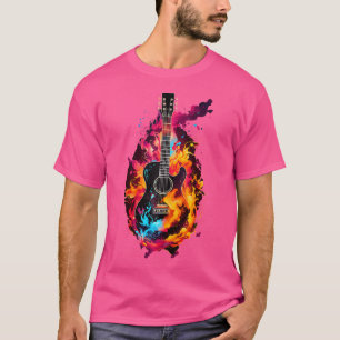 Camiseta Arco-Íris Ritmo A Violão Acústica Colorida