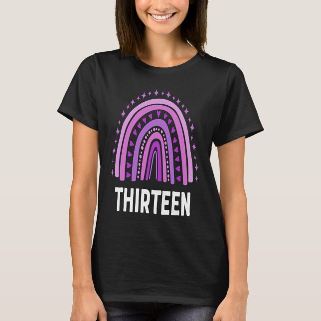 Camiseta Arco-Íris Roxo De 13 Anos De Idade 13 (Frente)