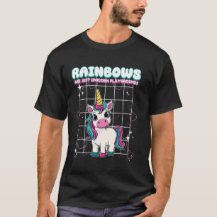 Camiseta Arco-íris São Apenas Parques Infantis de Unicórnio