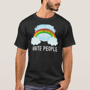Camiseta Arco-Íris Sarcástico Eu Odeio Pessoas