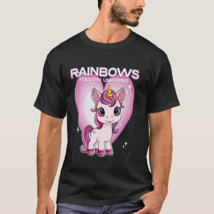 Camiseta Arco-íris Seguem Unicórnios Unicórnio