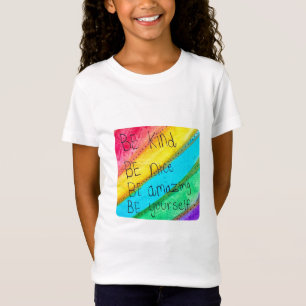 Camiseta Arco-íris SEJA Amável SEJA Você Mesmo Dito Inspira