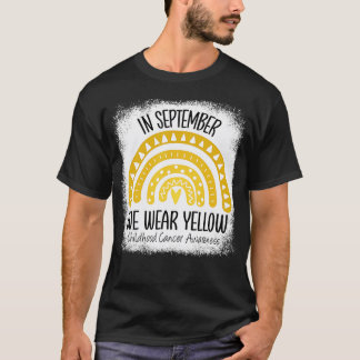 Camiseta Arco-Íris setembro Vestimos Cancer Amarelo