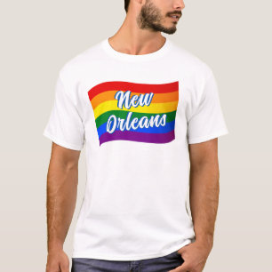 Camiseta Arco-íris Sinalizador Nova Orleans Orgulho gay LGB