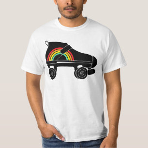 Camiseta arco-íris skate de rolo quádruplo