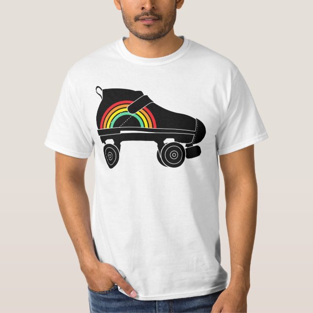 Camiseta arco-íris skate de rolo quádruplo (Frente)