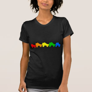 Camiseta arco-íris skate rolo