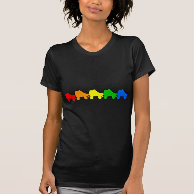 Camiseta arco-íris skate rolo (Frente)