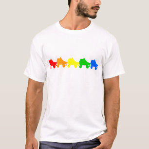 Camiseta arco-íris skate rolo