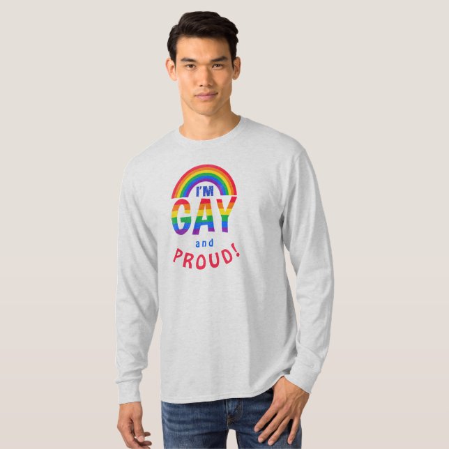 Camiseta Arco-íris, sou Gay e Orgulhoso! LGBTQ (Frente Completa)