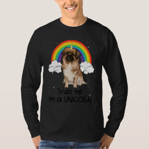 Camiseta Arco-íris Tibetan Spaniel Confie Em Mim Sou Um Cão