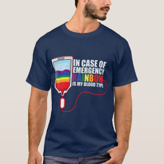 Camiseta Arco-Íris Tipo Sanguíneo Homossexual Ou Gay
