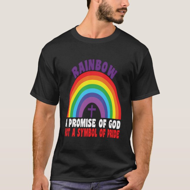 Camiseta Arco-Íris Uma Promessa De Deus Não Um Símbolo De O (Frente)