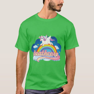 Camiseta Arco-íris Unicórnio Deathcore engraçado