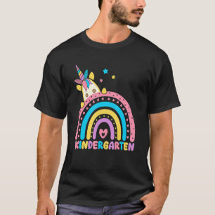Camiseta Arco-Íris Unicórnio Professora Do Jardim De Infânc