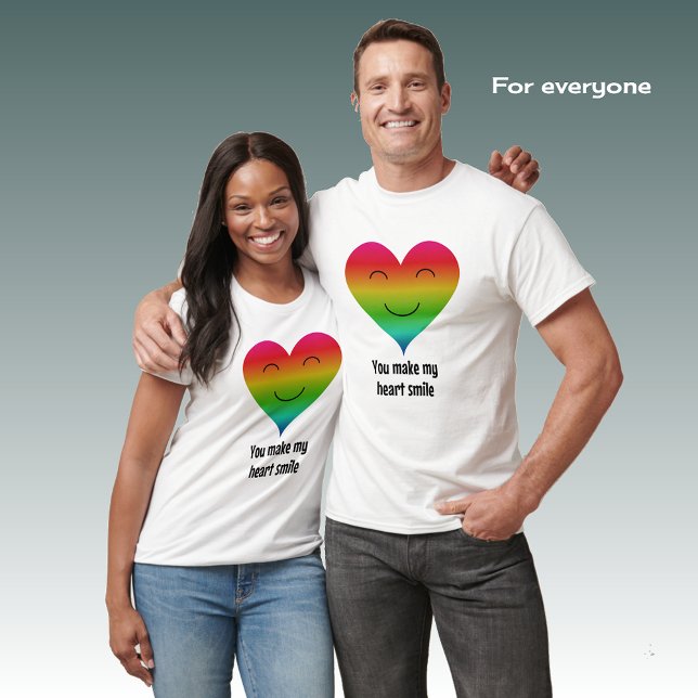 Camiseta Arco-íris você faz meu coração sorrir (Criador carregado)